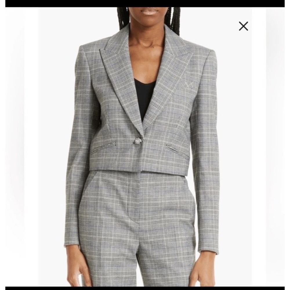 Veronica Beard Fabiola Plaid Crop Blazer Size‎ 2